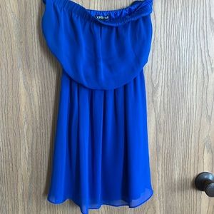 Express strapless blue dress